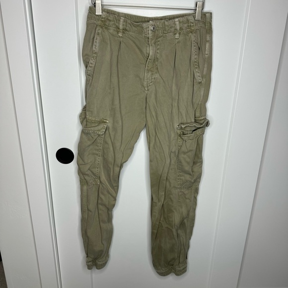 Free People First Light Sage Green Utility Cargo Pants Size 4 - Picture 3 of 9